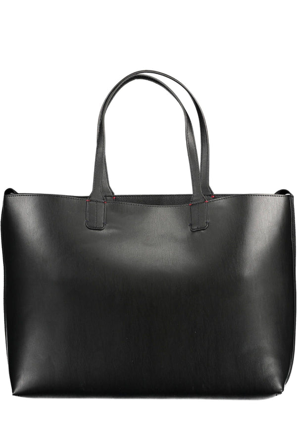 Black Polyethylene Women Handbag