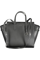 Elegant Black Handle Bag With Contrasting Details