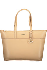 Beige Zip Closure Chic Shoulder Bag