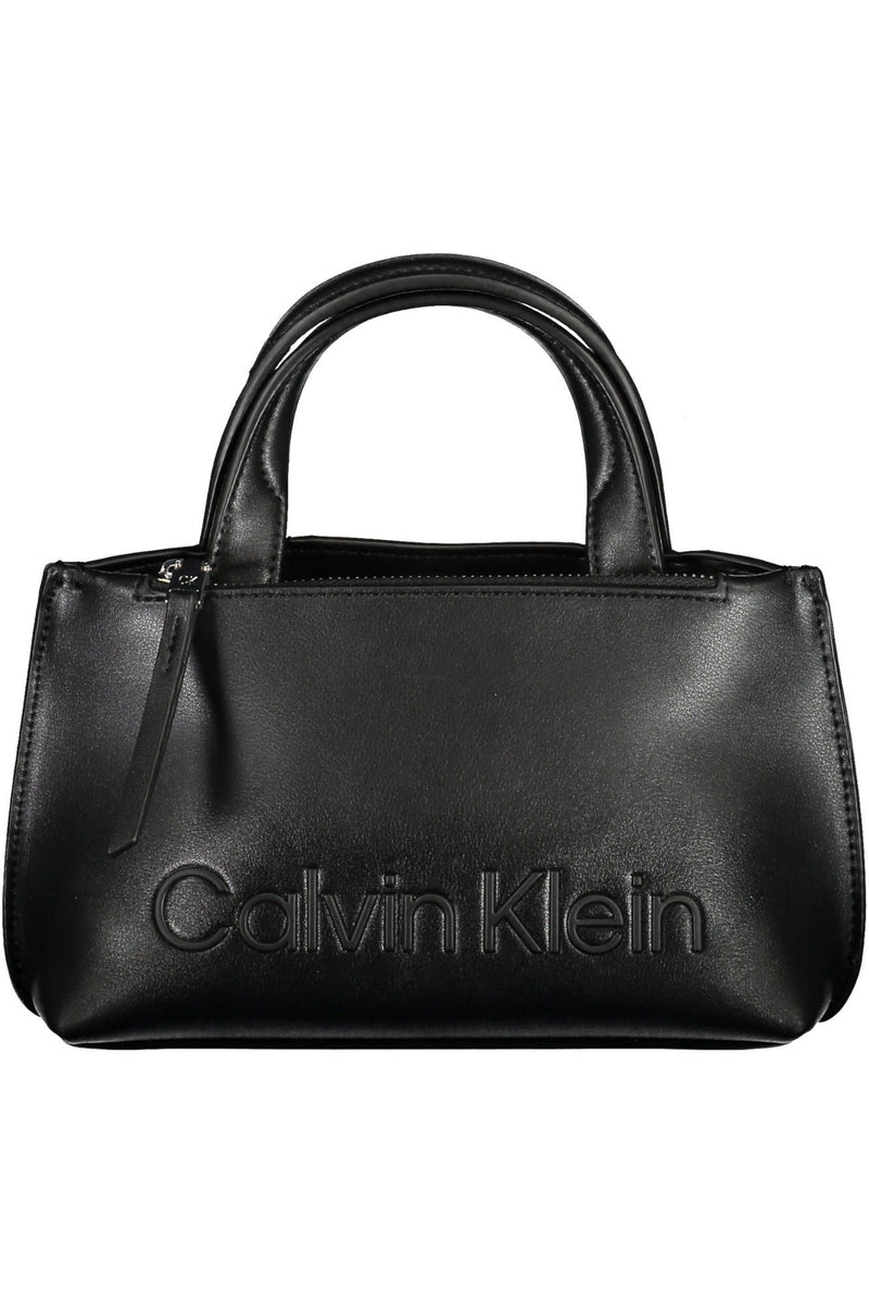 Black Polyester Women Handbag