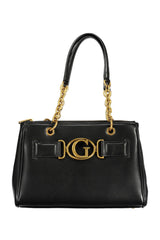 Chic Black Contrasting Detail Dual-Handle Bag