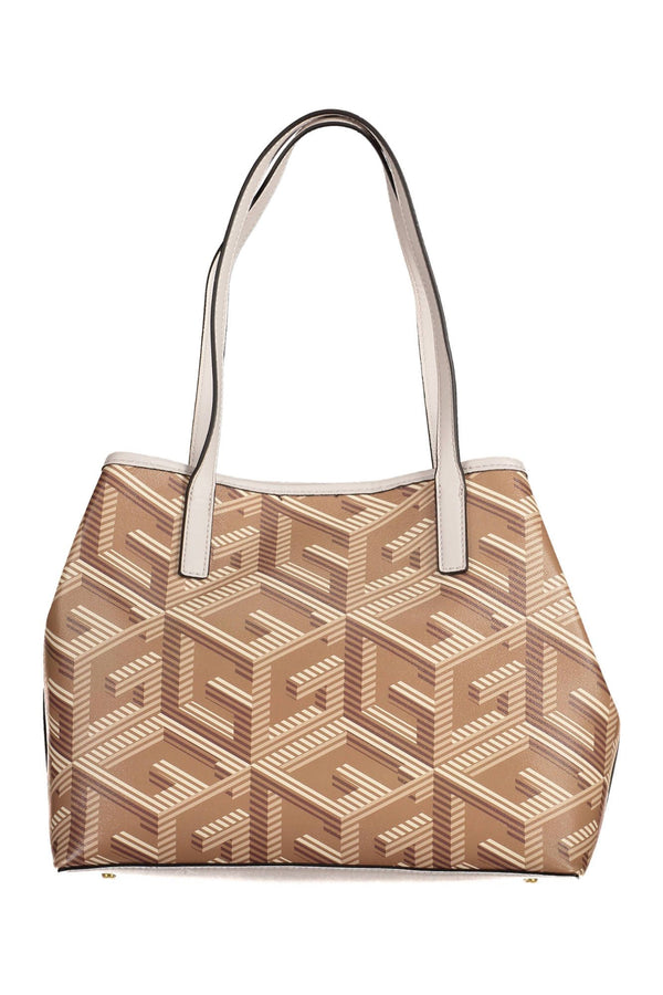 Beige Polyethylene Women Handbag