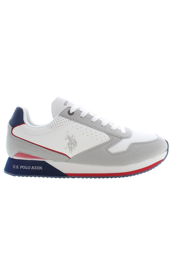 Eleganti sneaker sportivi allacciati bianchi