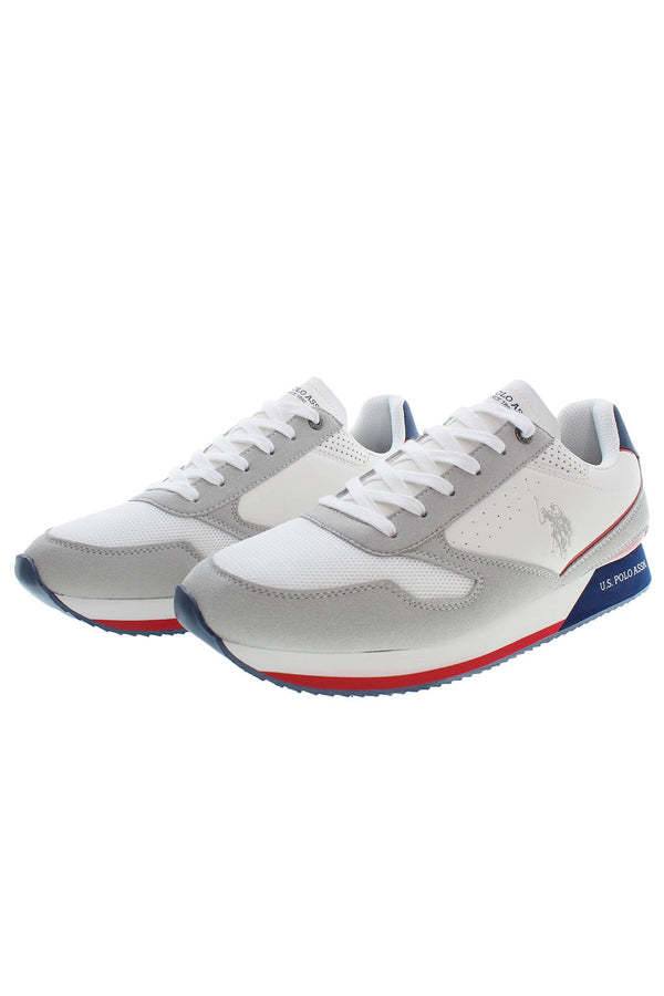 Eleganti sneaker sportivi allacciati bianchi