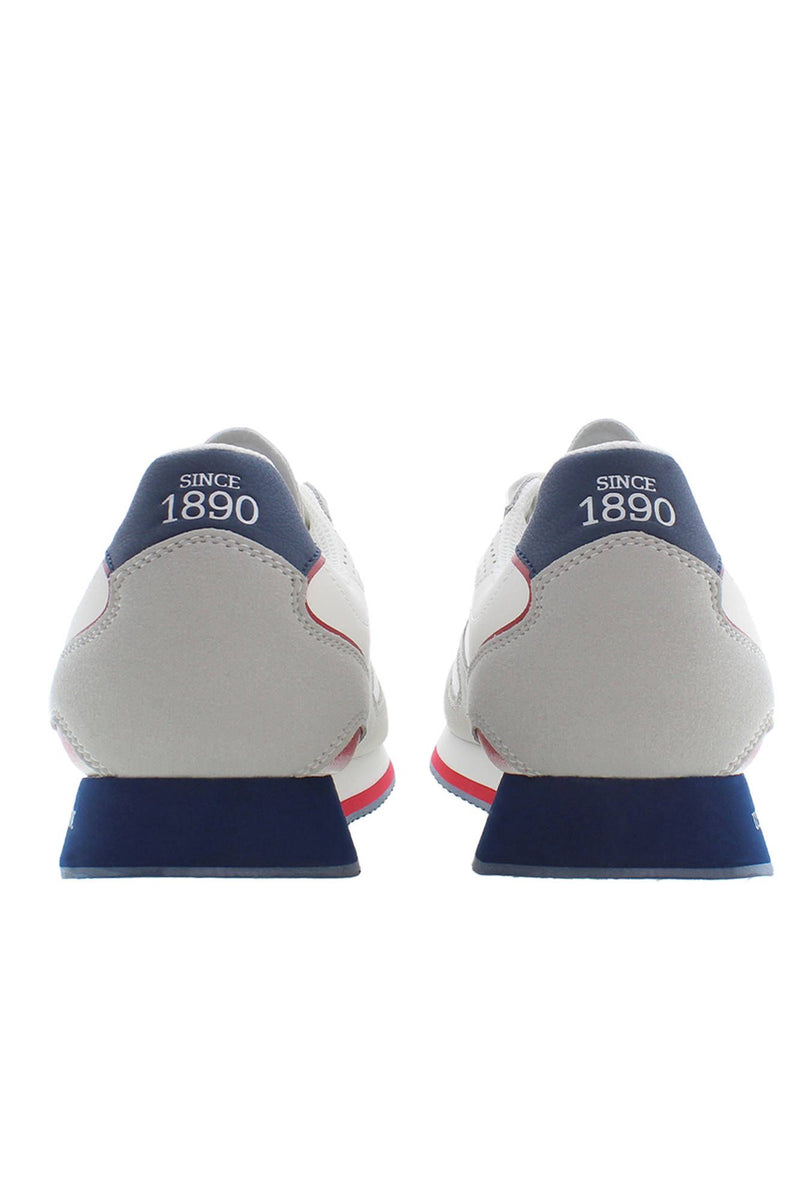 Elegantes zapatillas de deporte deportivo blanco con cordones