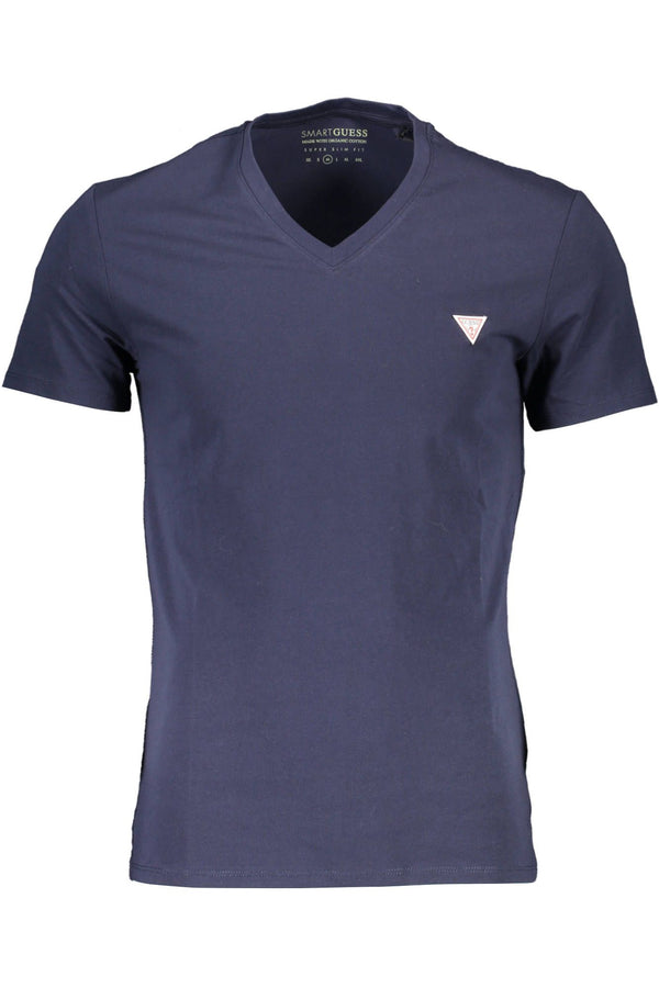 Κομψό V-neck Slim Fit Blue Tee