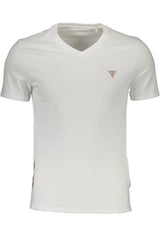 Tee di logo V-Neck chic in cotone organico