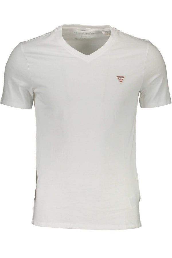 Tee di logo V-Neck chic in cotone organico