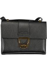 Bolso de hombro de cuero negro elegante