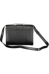 Bolso de hombro de cuero negro elegante