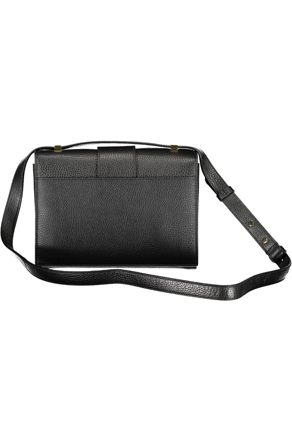 Bolso de hombro de cuero negro elegante