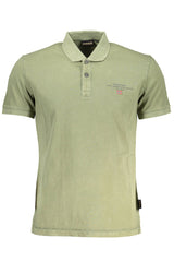 Green Cotton Classic Polo with Logo Embroidery