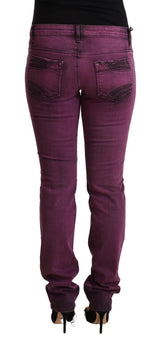 Elegante lila schlanke Fit -Jeans -Jeans