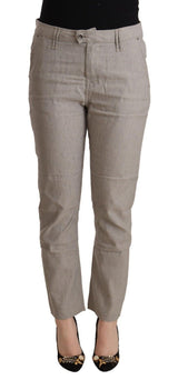 Pantalon en lin fuselé gris clair