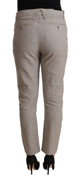 Pantalon en lin fuselé gris clair