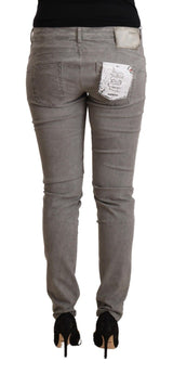 Sleek Gray Skinny Low Waist Jeans