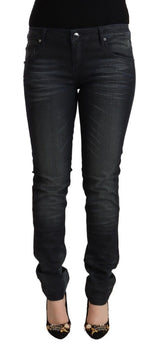 Jeans de ajuste delgados negros y elegantes