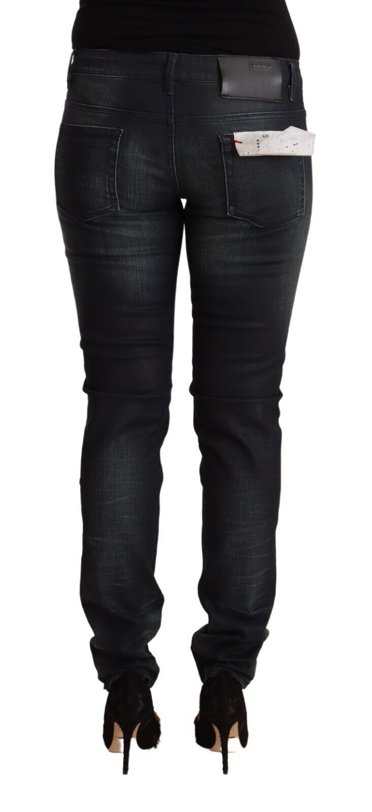 Schlankes schwarz gewaschenes schlankes Fit Jeans