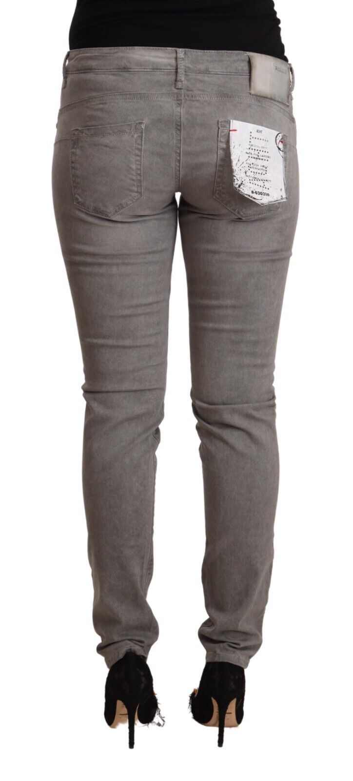 Jeans à coton skinny bas de taille basse chic