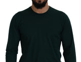 Eleganter grüner Crewneck -Kaschmirpullover