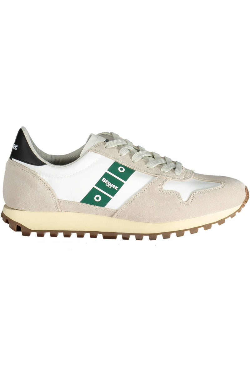 Eleganti sneaker allacciati bianchi con dettaglio logo