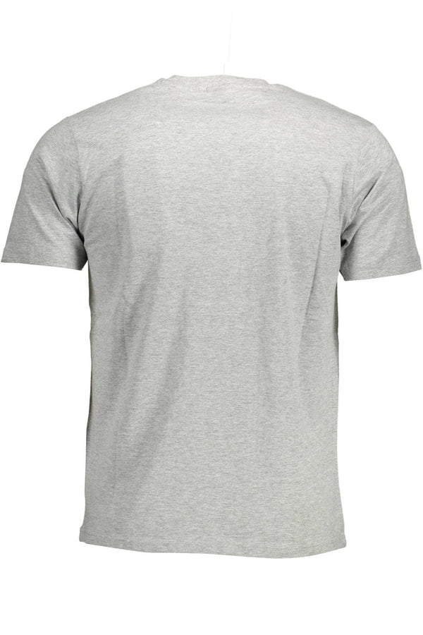 Chic Grey Crew Neck Statement T -Shirt