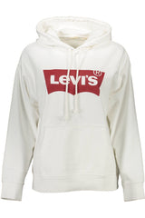 Chic White Cotton Hooded Sweatshirt With Logo