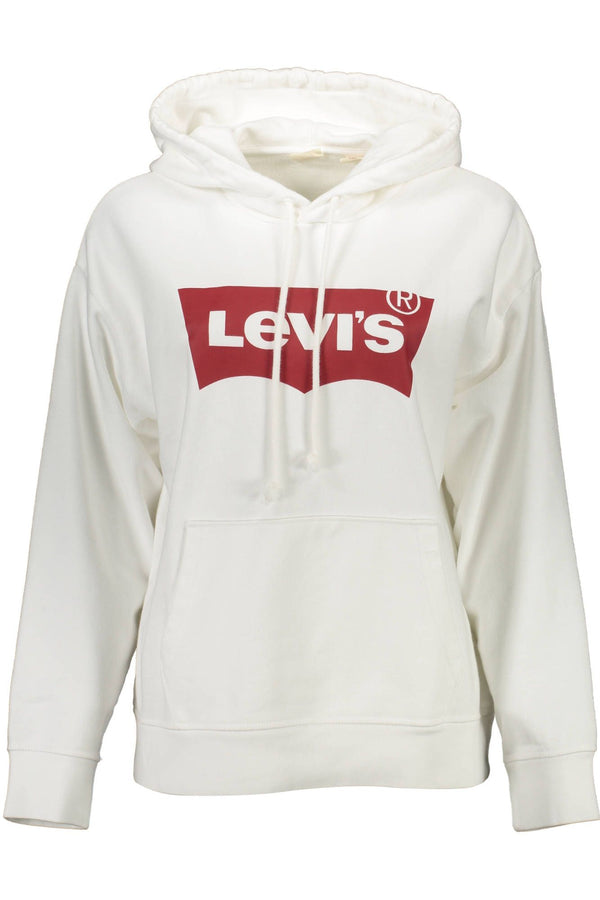 Chic White Cotton Hooded Sweatshirt mit Logo