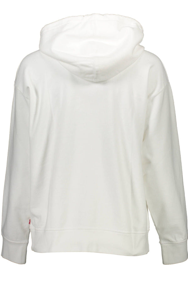 Chic White Cotton Hooded Sweatshirt mit Logo