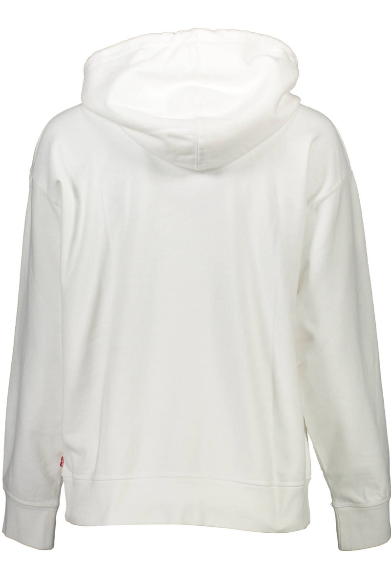 Chic White Cotton Hooded Sweatshirt With Logo