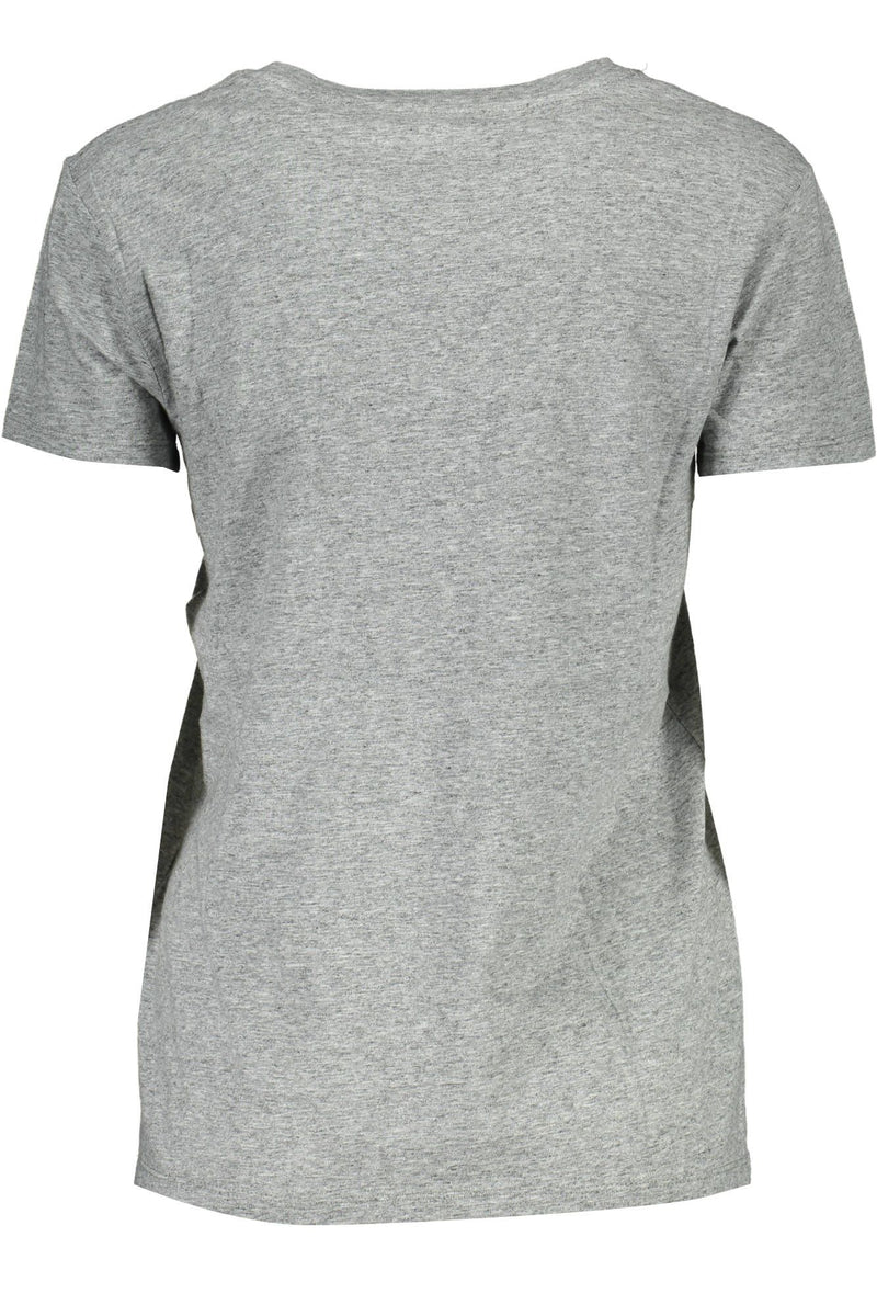 T-shirt en coton de logo imprimé gris chic pour femmes