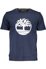 Organic Cotton Blue Tee with Signature Print