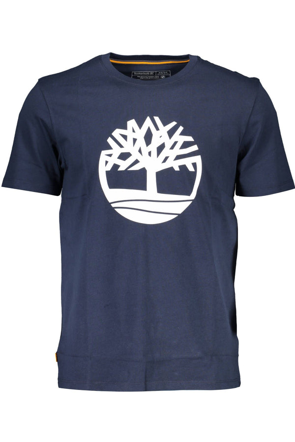 Bio -Baumwollblau -T -Shirt mit Signature Druck