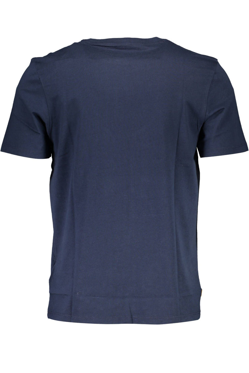 Bio -Baumwollblau -T -Shirt mit Signature Druck