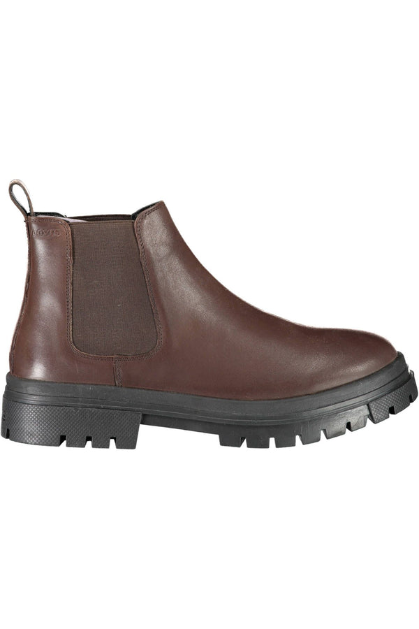 Bottes de cheville brune chic avec détail élastique latéral