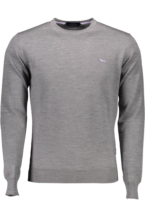 Elegant Gray Wool Sweater for Men