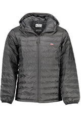 Schlanke Kapuze -Casual -Jacke in Jet Black