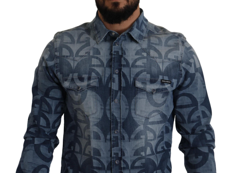 Shirt pour hommes bleu décontracté élégant