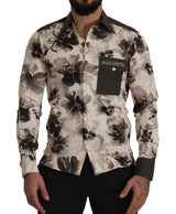 Camisa de algodón informal de estampado floral