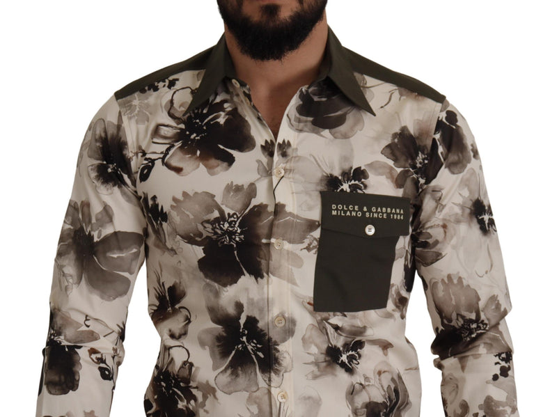 Camisa de algodón informal de estampado floral