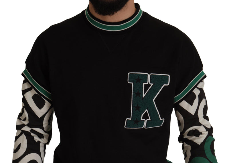 Suéter de jersey de cuello redacción de regal - negro y verde