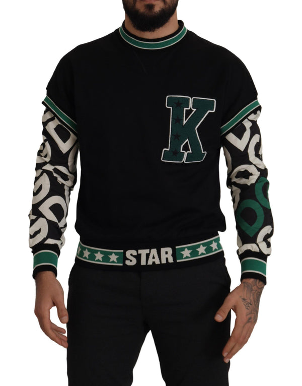 Regal Crewneck Pullover Sweater - Black & Green