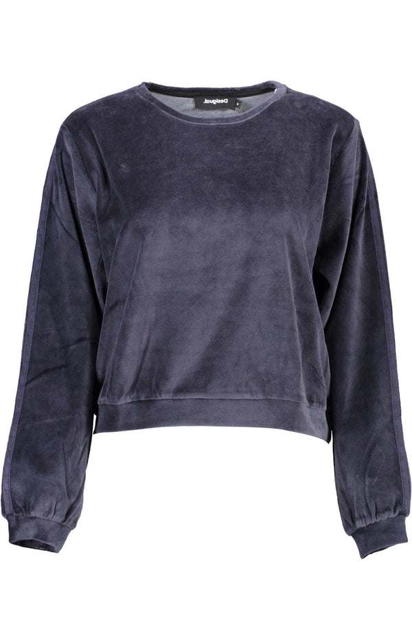 Blue Cotton Women Sweater