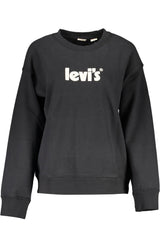 Chic Black Cotton Logo Sweatshirt