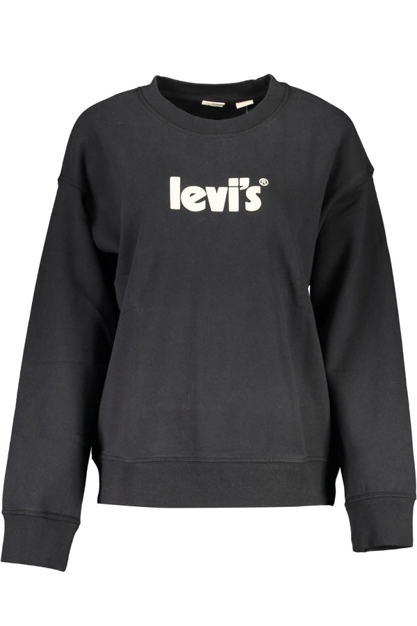 Chic Black Cotton Logo Sweatshirt