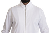 Elegante suéter de cremallera blanca para hombres