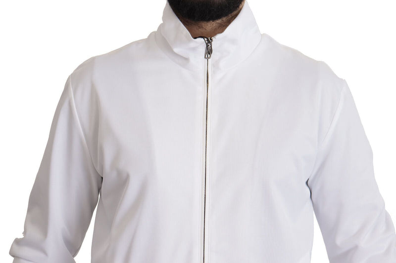 Elegante maglione con zip bianco per uomini