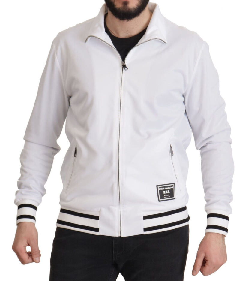 Elegante maglione con zip bianco per uomini