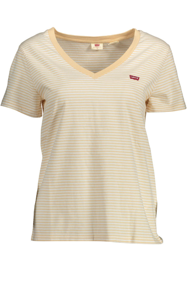 T-shirt à col en c de coton biologique beige chic