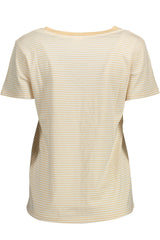 Chic Beige Organic Cotton V-Ausschnitt T-Shirt